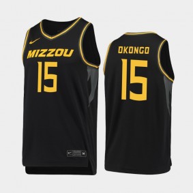 Men's Missouri Tigers Axel Okongo 2019-20 Replica College Basketball #15 Jersey - Black