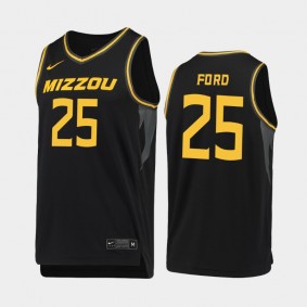Men's Missouri Tigers Brooks Ford 2019-20 Replica College Basketball #25 Jersey - Black