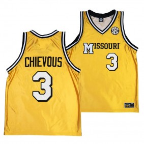Missouri Tigers Derrick Chievous Alternate Basketball Throwback Legacy uniform Gold #3 Jersey