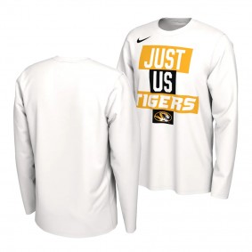 Missouri Tigers 2021 March Madness White Long Sleeve T-Shirt Just Us Bench