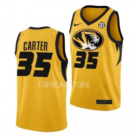 Noah Carter Missouri Tigers 2022-23 Alternate Basketball Jersey - Gold