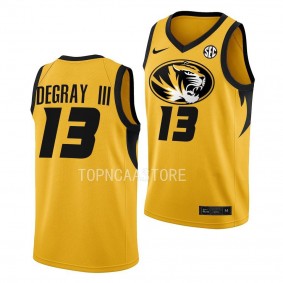 Ronnie DeGray III Missouri Tigers 2022-23 Alternate Basketball Jersey - Gold