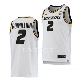 Missouri Tigers Tre Gomillion Home Basketball 2022-23 Jersey White